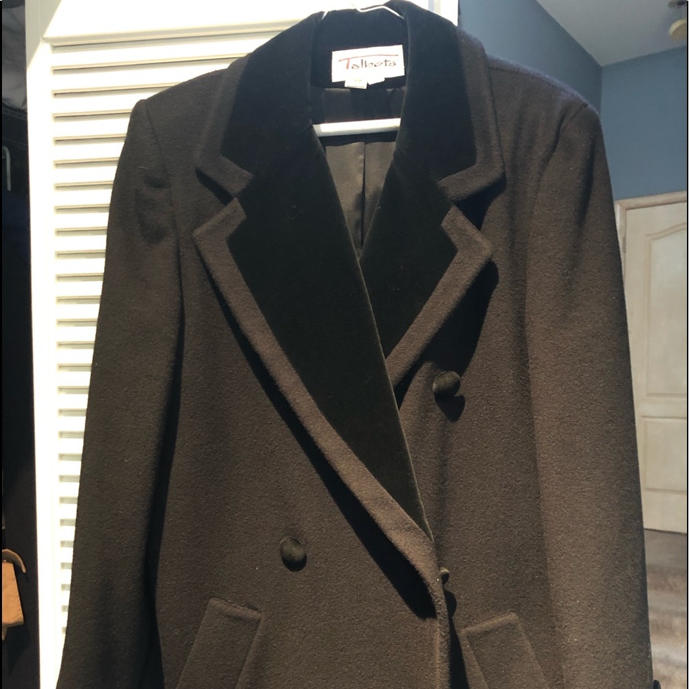 Women’s SIZE 10 Talbots 100% Wool black coat